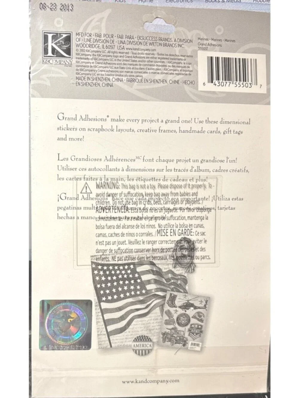 Military Stickers  K & COMPANY US Marines Marine Corps Scrapbook Memory 11 Pcs